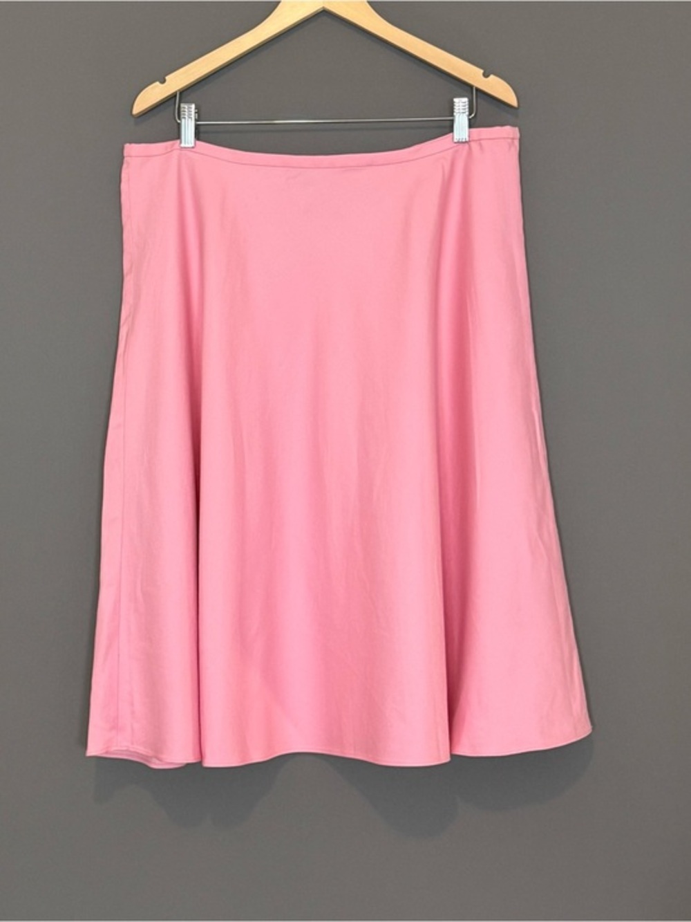 vtg Y2K Lauren Ralph Lauren Silk Blend Pink A-Line Midi Skirt Womens 16 Preppy